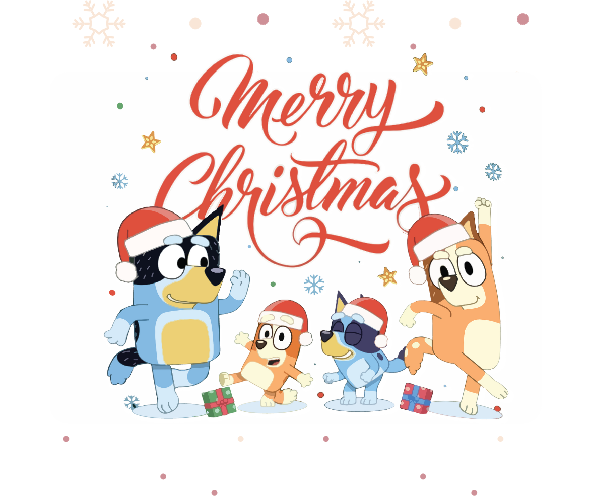 KIDS Merry Christmas Bluey Family