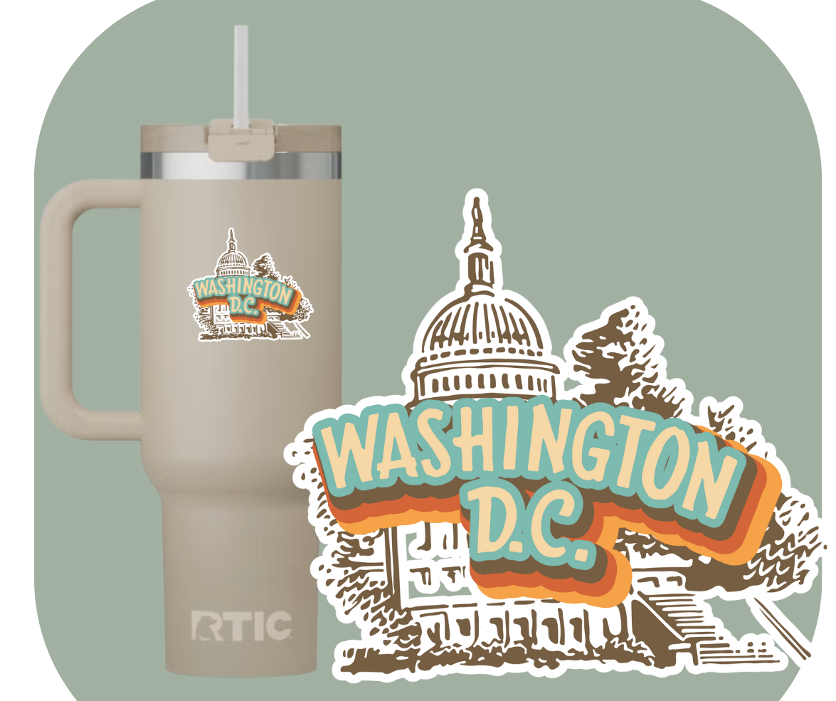 Washington D.C. 2025 Car/Water Bottle Sticker ONLY (waterproof) Bottle & Car NOT included (Copy)