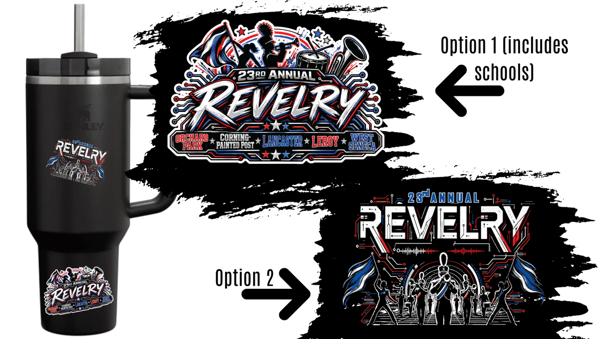 Revelry water bottle/car sticker (Waterproof)