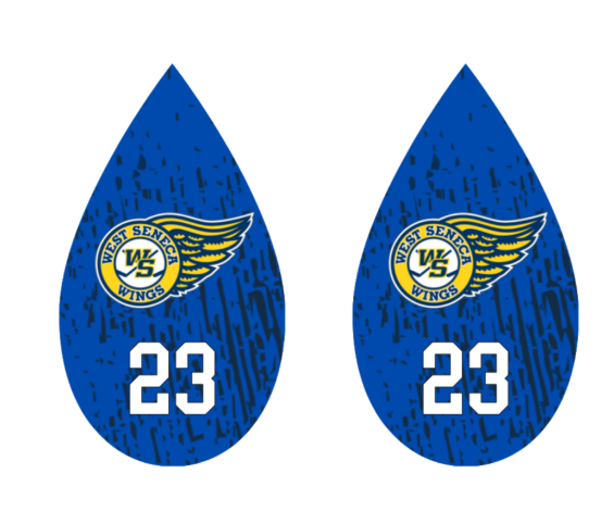 Distressed Wings Drop with Number Earrings