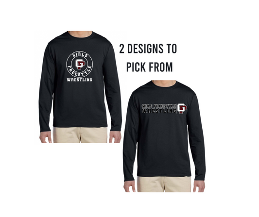 OP Girls Freestyle Wrestling Long Sleeve Shirt(unisex- Black)