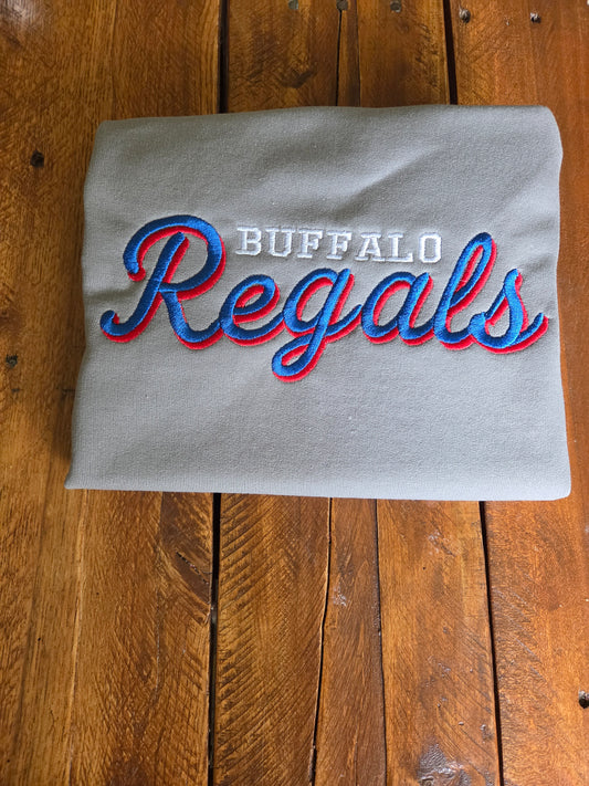 Embroidered Buffalo Regals crewneck (optional number)
