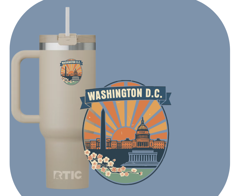 Washington D.C. 2026 Car/Water Bottle Sticker ONLY (waterproof) Bottle & Car NOT included