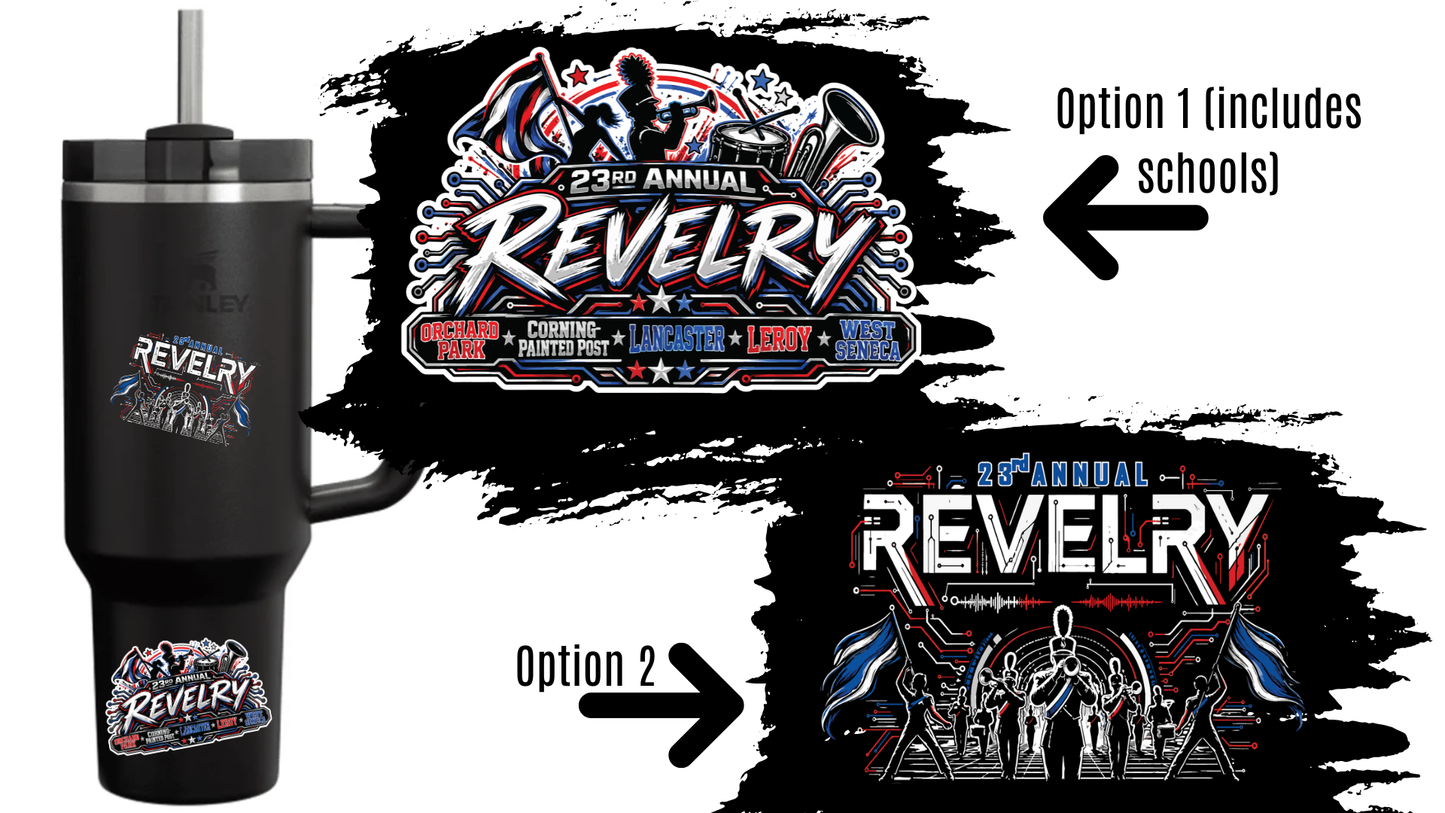 Revelry water bottle/car sticker (Waterproof)