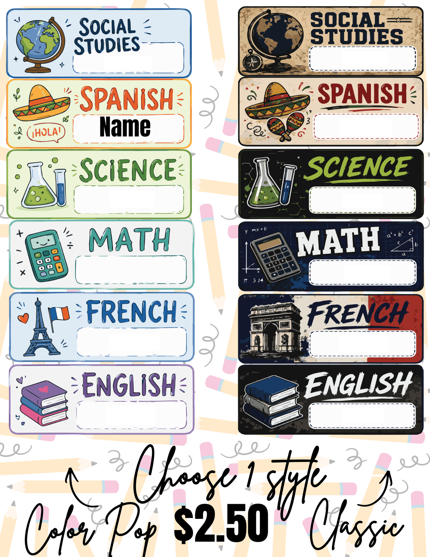 Subject Set of Supply Labels