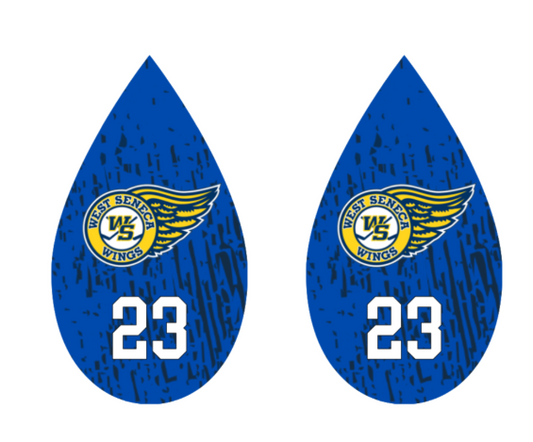 Distressed Wings Drop with Number Earrings