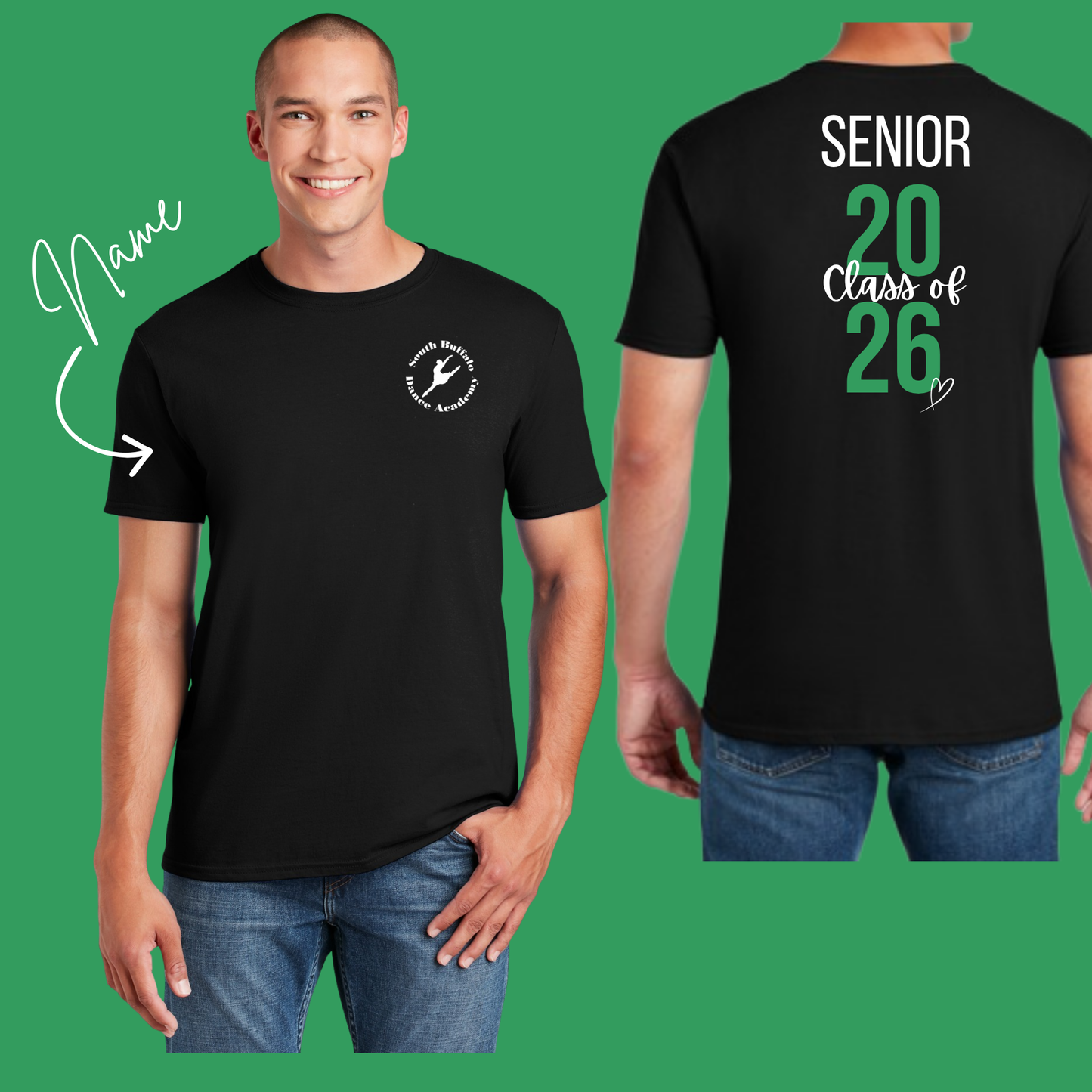 SENIORS South Buffalo Dance Academy T (unisex) w/ name on sleeve