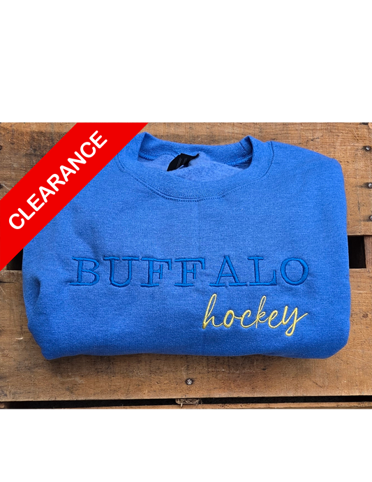 CLEARANCE: Embroidered Buffalo Hockey Crewneck